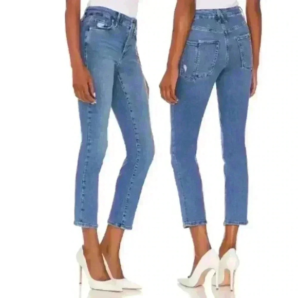 GOOD American Good Legs Straight With Split Back Pockets in Indigo127  Size 2/26 - Picture 5 of 9